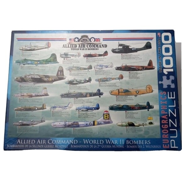 Allied Air Command World War II  Bombers 1000 Pieces Jigsaw Puzzle Eurographics - Picture 1 of 10